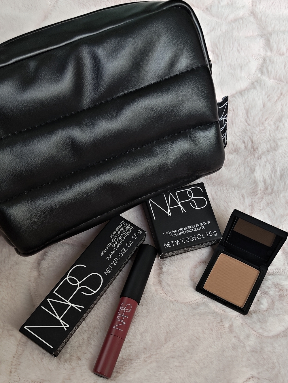 NARS Powermatte High-Intensity Lip Pencil In Cruella, Mini Laguna Bronzing Power